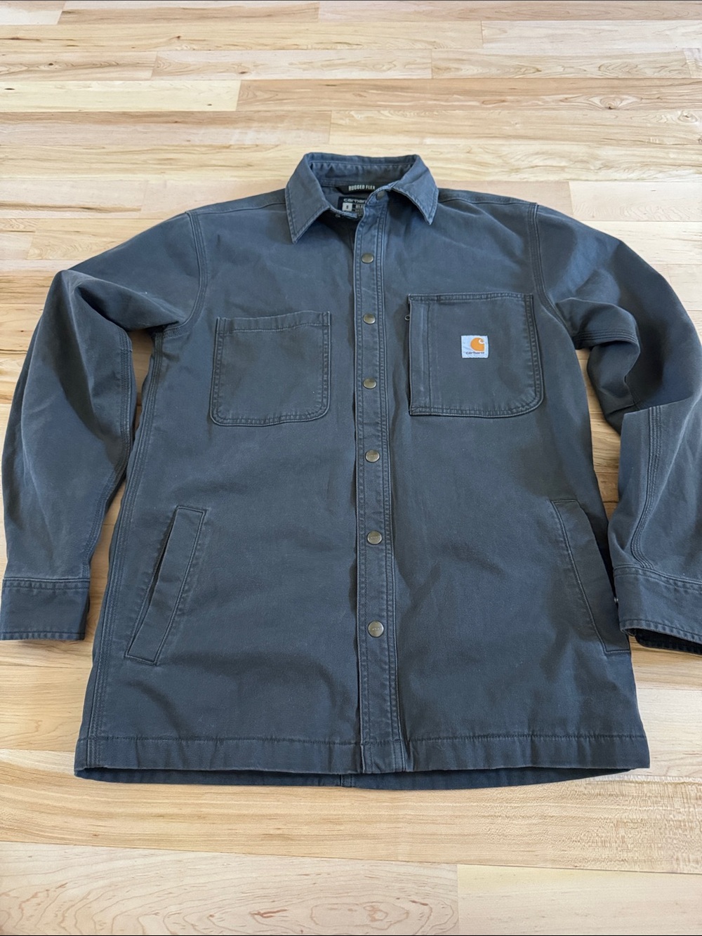 Carhartt Men's Rugged Flex Relaxed Fit Canvas Fleece-Lined Shirt Jacket-S